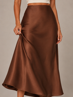 Pascaline - Satijnen Dames Maxi-rok Met Subtiele Glans