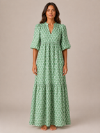 Roselle - Maxi-jurk Met V-hals En Print