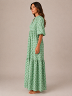 Roselle - Maxi-jurk Met V-hals En Print
