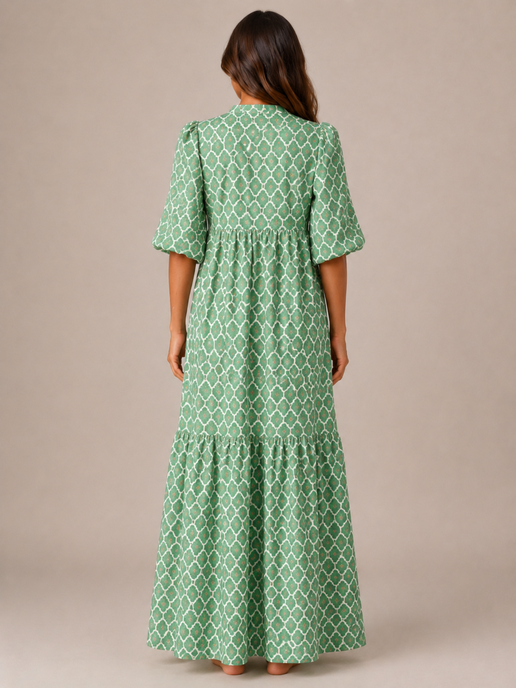 Roselle - Maxi-jurk Met V-hals En Print