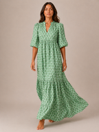 Roselle - Maxi-jurk Met V-hals En Print