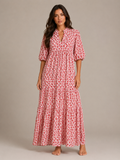 Roselle - Maxi-jurk Met V-hals En Print