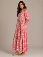 Roselle - Maxi-jurk Met V-hals En Print