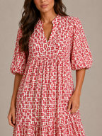 Roselle - Maxi-jurk Met V-hals En Print