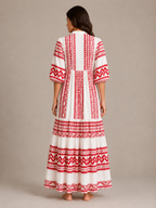 Roselle - Maxi-jurk Met V-hals En Print