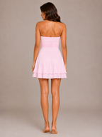 Rilana - Strapless Mini-jurk Met Geplooide Rok