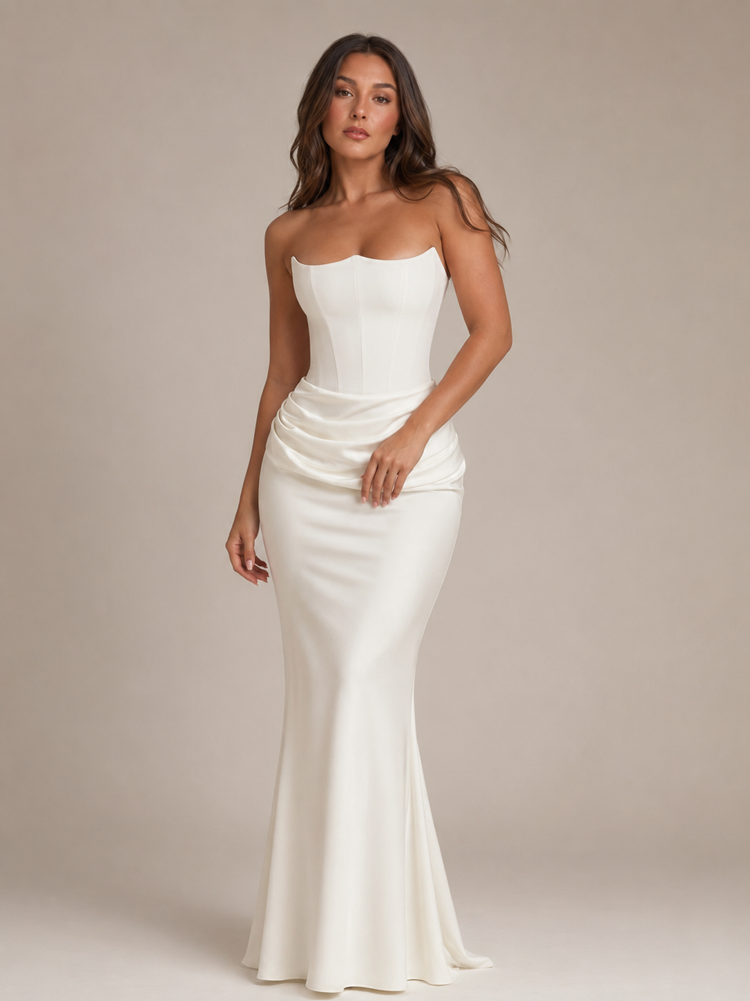 Rosalie - Strapless Maxi-jurk Met Aansluitende Pasvorm