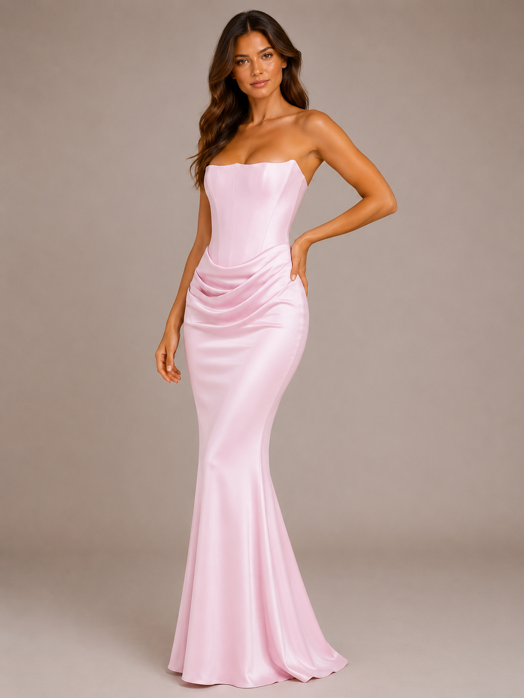 Rosalie - Strapless Maxi-jurk Met Aansluitende Pasvorm
