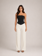 Rania - Dames Strapless Mesh Corset Top