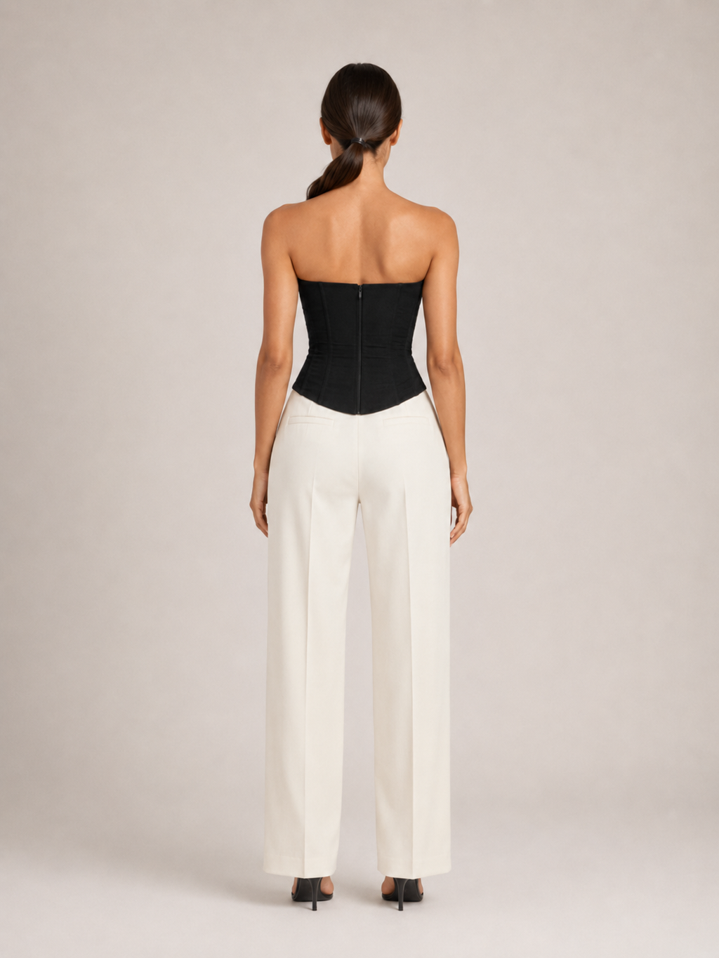 Rania - Dames Strapless Mesh Corset Top