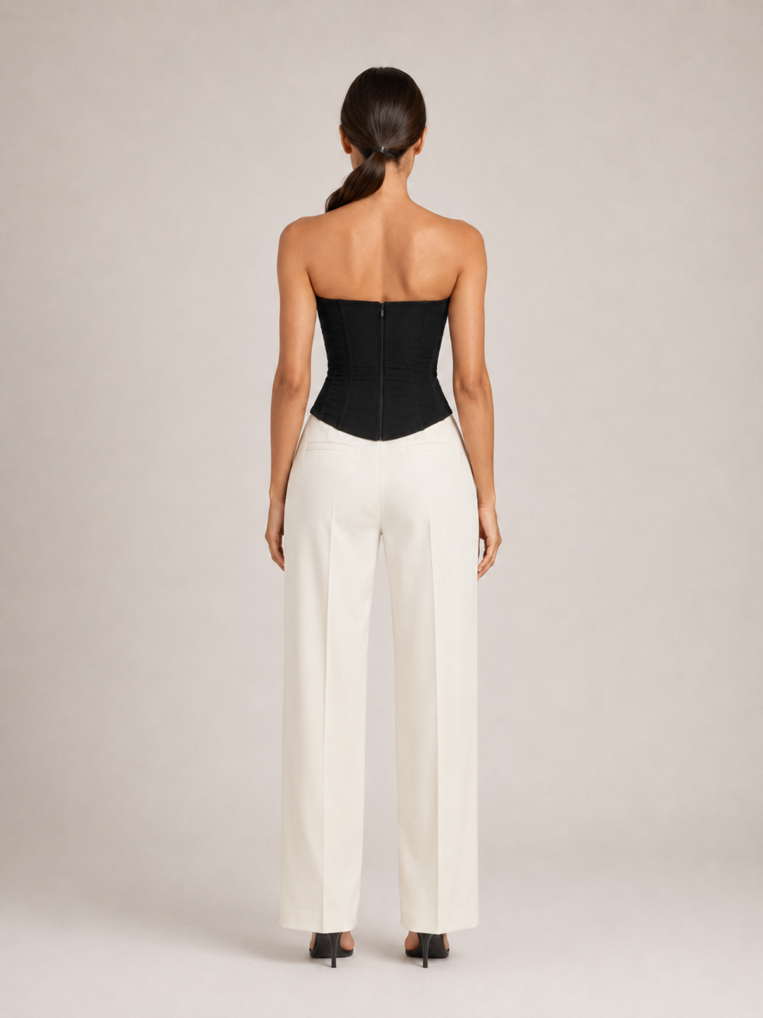 Rania - Dames Strapless Mesh Corset Top