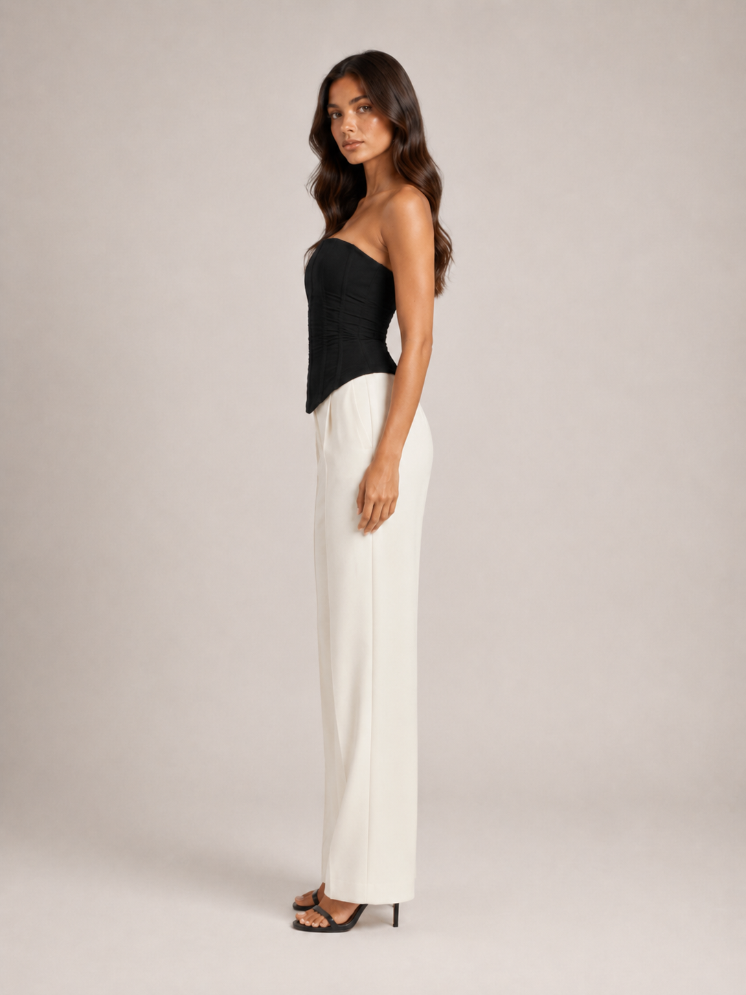 Rania - Dames Strapless Mesh Corset Top