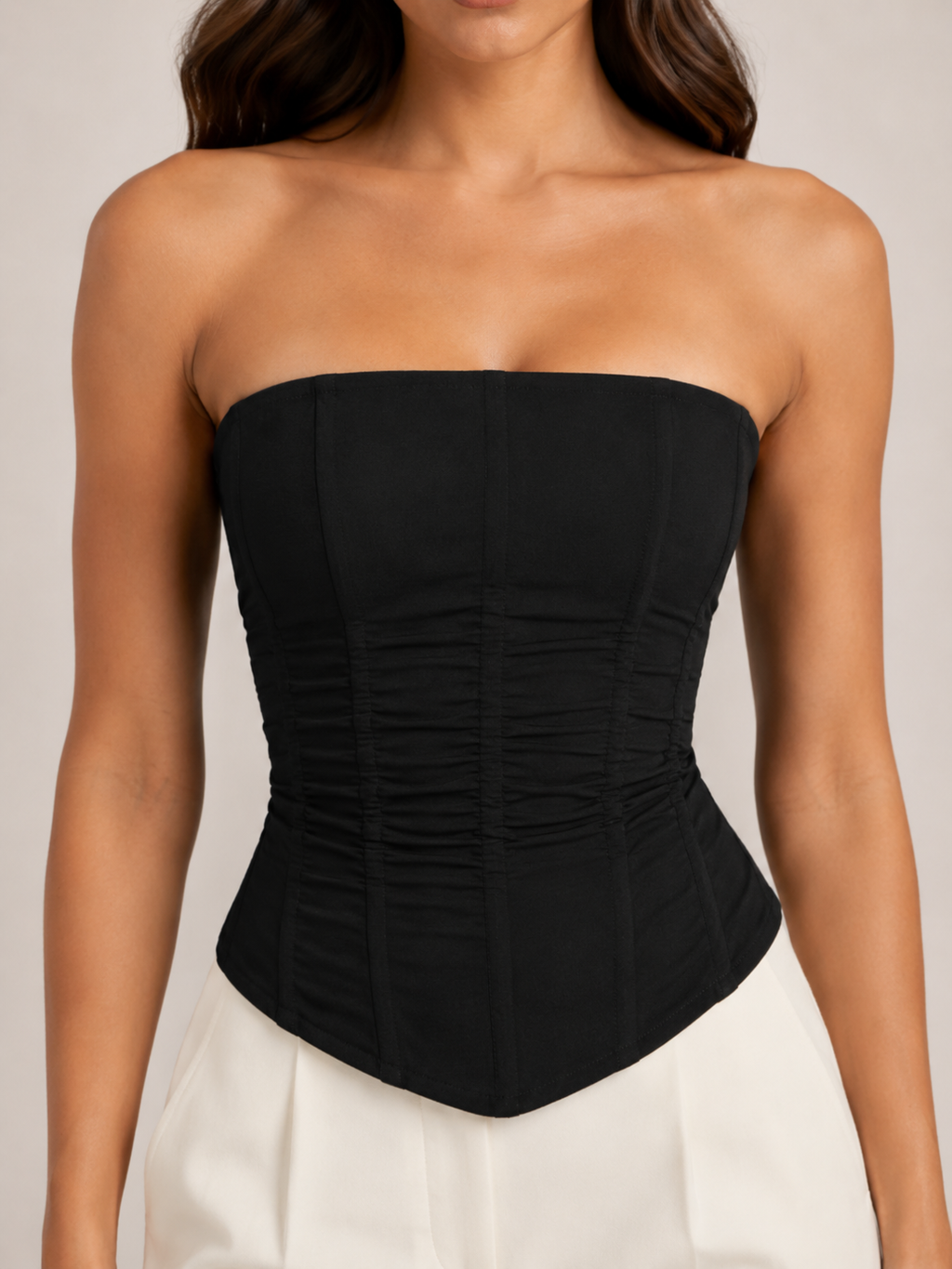 Rania - Dames Strapless Mesh Corset Top