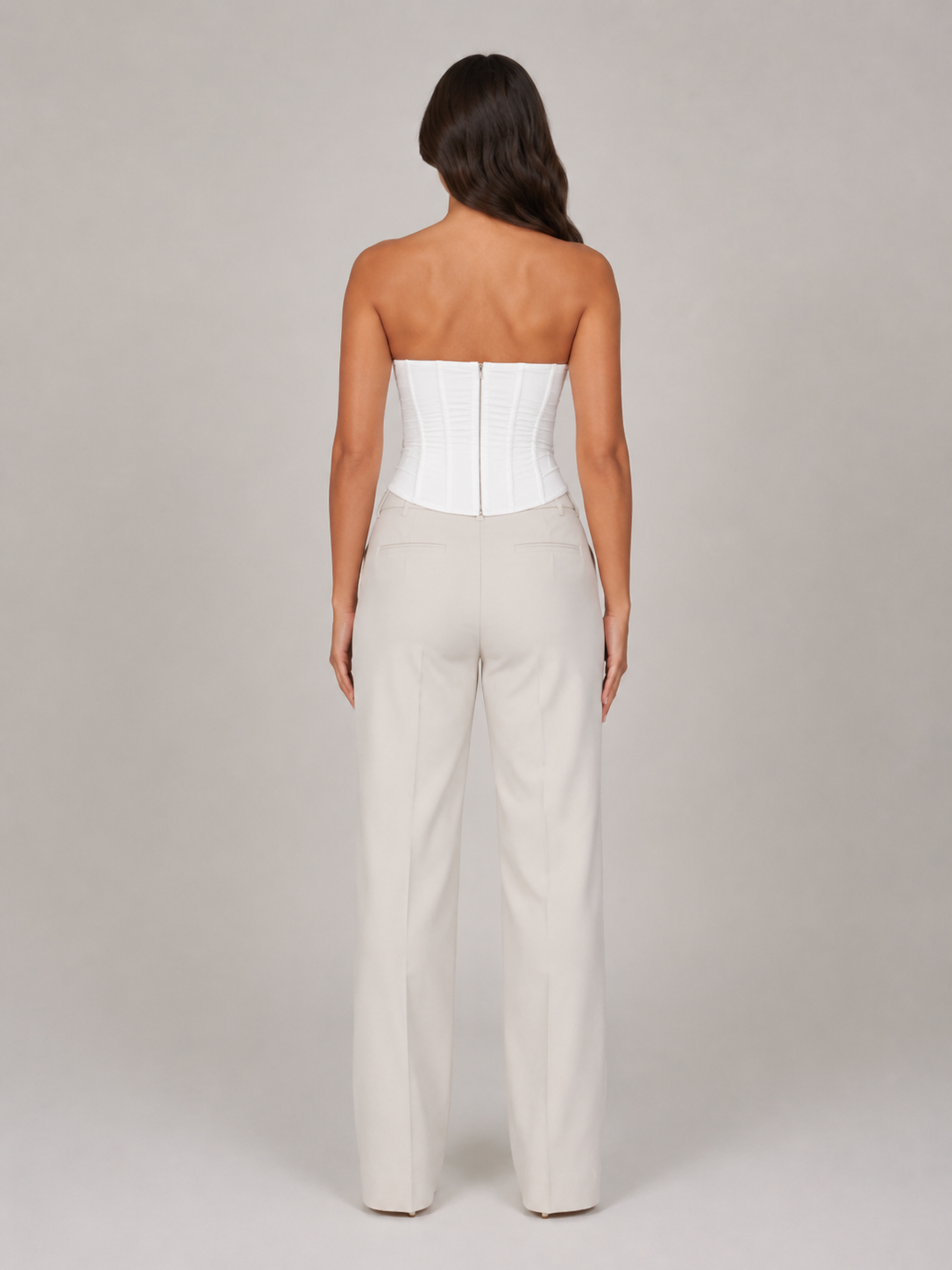 Rania - Dames Strapless Mesh Corset Top