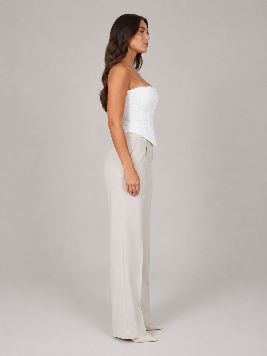 Rania - Dames Strapless Mesh Corset Top