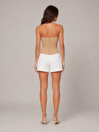 Rania - Dames Strapless Mesh Corset Top