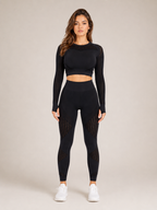 Raline - Tweedelige Dames Yogaset Met Lange Mouwen En High-waist Legging