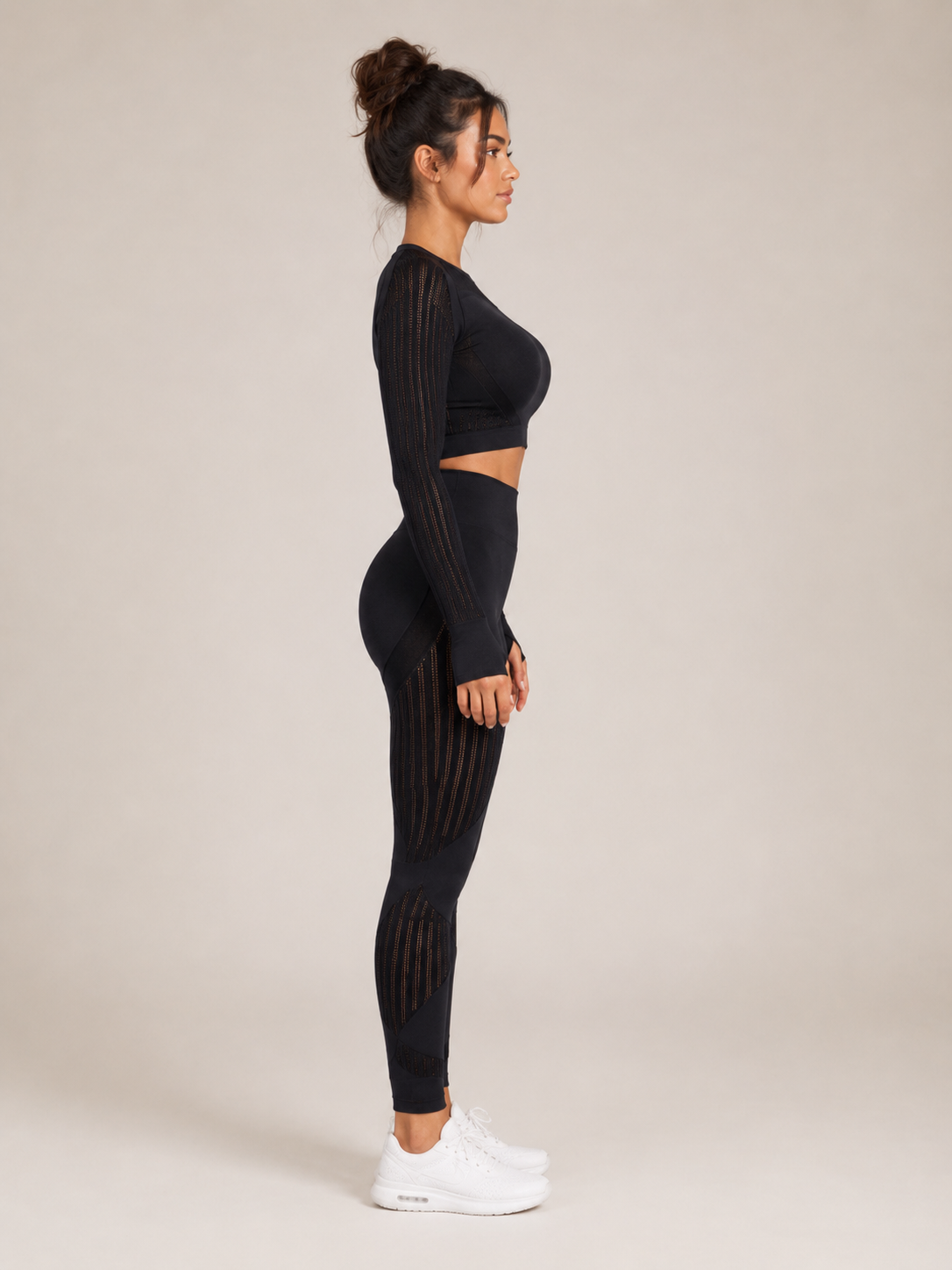 Raline - Tweedelige Dames Yogaset Met Lange Mouwen En High-waist Legging