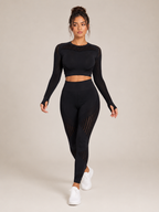Raline - Tweedelige Dames Yogaset Met Lange Mouwen En High-waist Legging