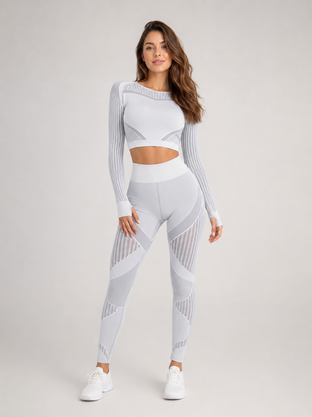 Raline - Tweedelige Dames Yogaset Met Lange Mouwen En High-waist Legging