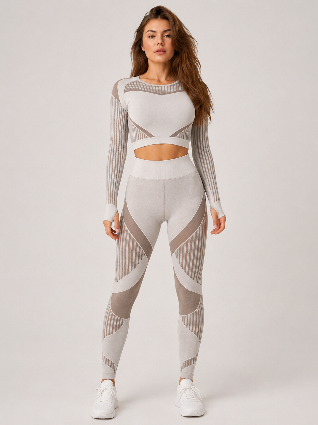 Raline - Tweedelige Dames Yogaset Met Lange Mouwen En High-waist Legging