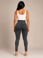 Roxanne - Dames High-waist Skinny Jeans Met Strikceintuur