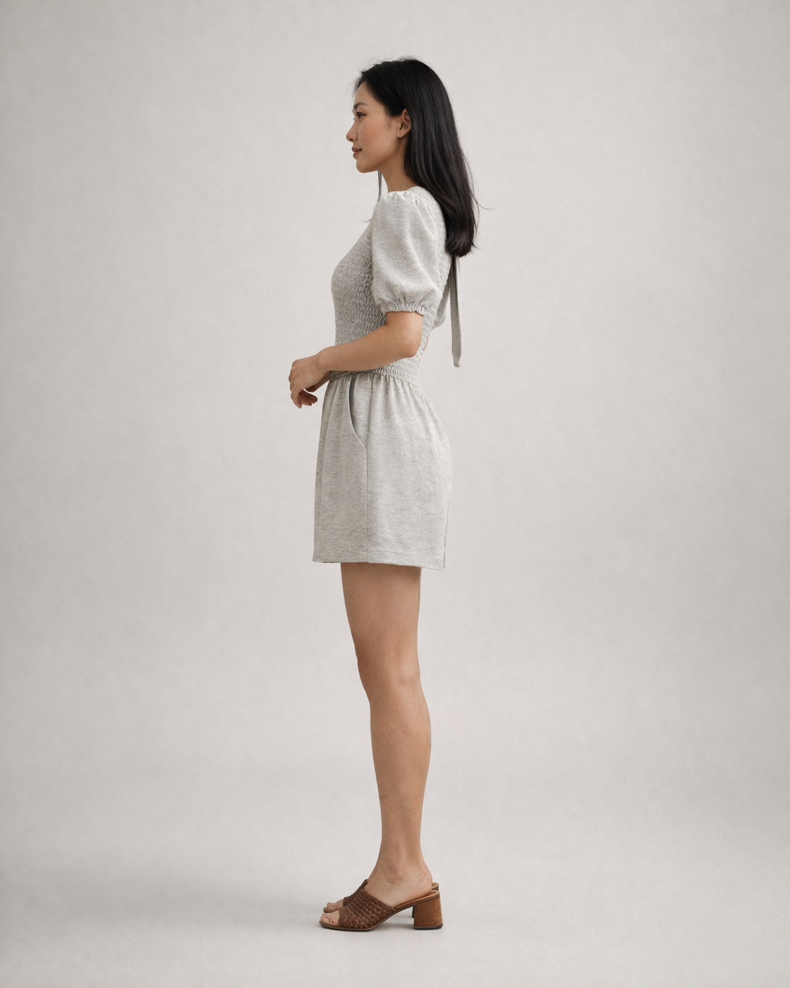 Desray – Grijze Dames Playsuit Met Gesmokt Lijfje