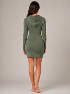 Rachelle - Mini-jurk Met Capuchon En Lange Mouwen