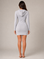 Rachelle - Mini-jurk Met Capuchon En Lange Mouwen
