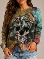 Ravenna - Dames Sweatshirt Met Skullprint En Lange Mouwen