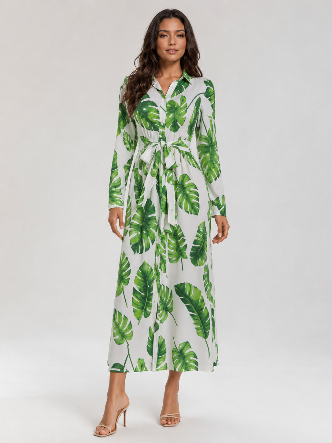 Ramona - Maxi-jurk Met Print En Tailleceintuur