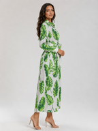 Ramona - Maxi-jurk Met Print En Tailleceintuur