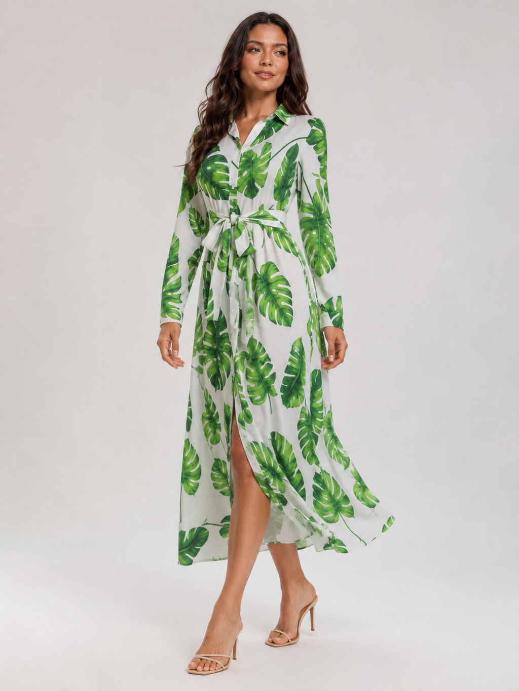 Ramona - Maxi-jurk Met Print En Tailleceintuur