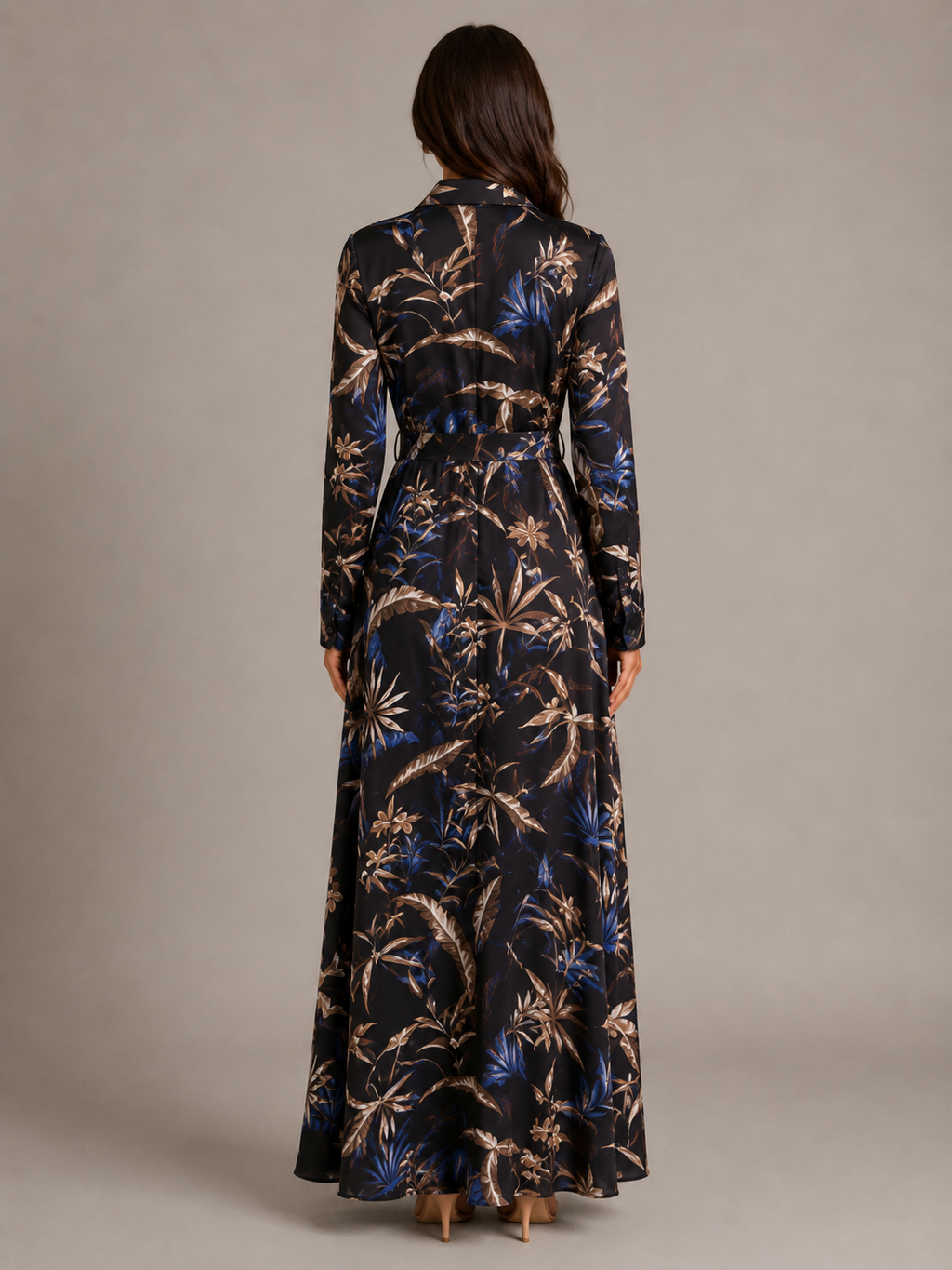 Ramona - Maxi-jurk Met Print En Tailleceintuur