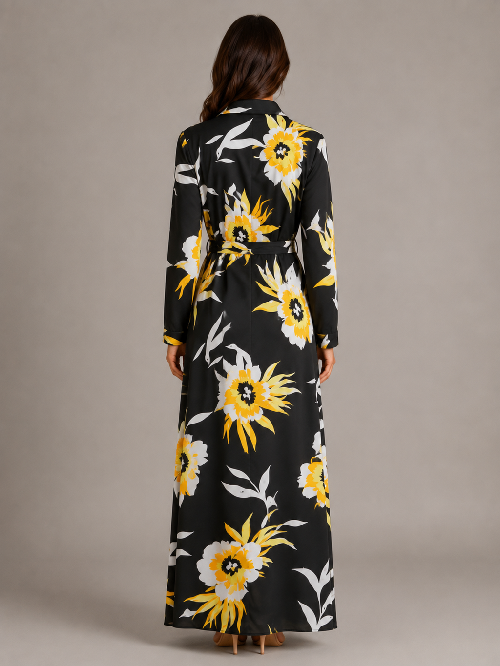 Ramona - Maxi-jurk Met Print En Tailleceintuur