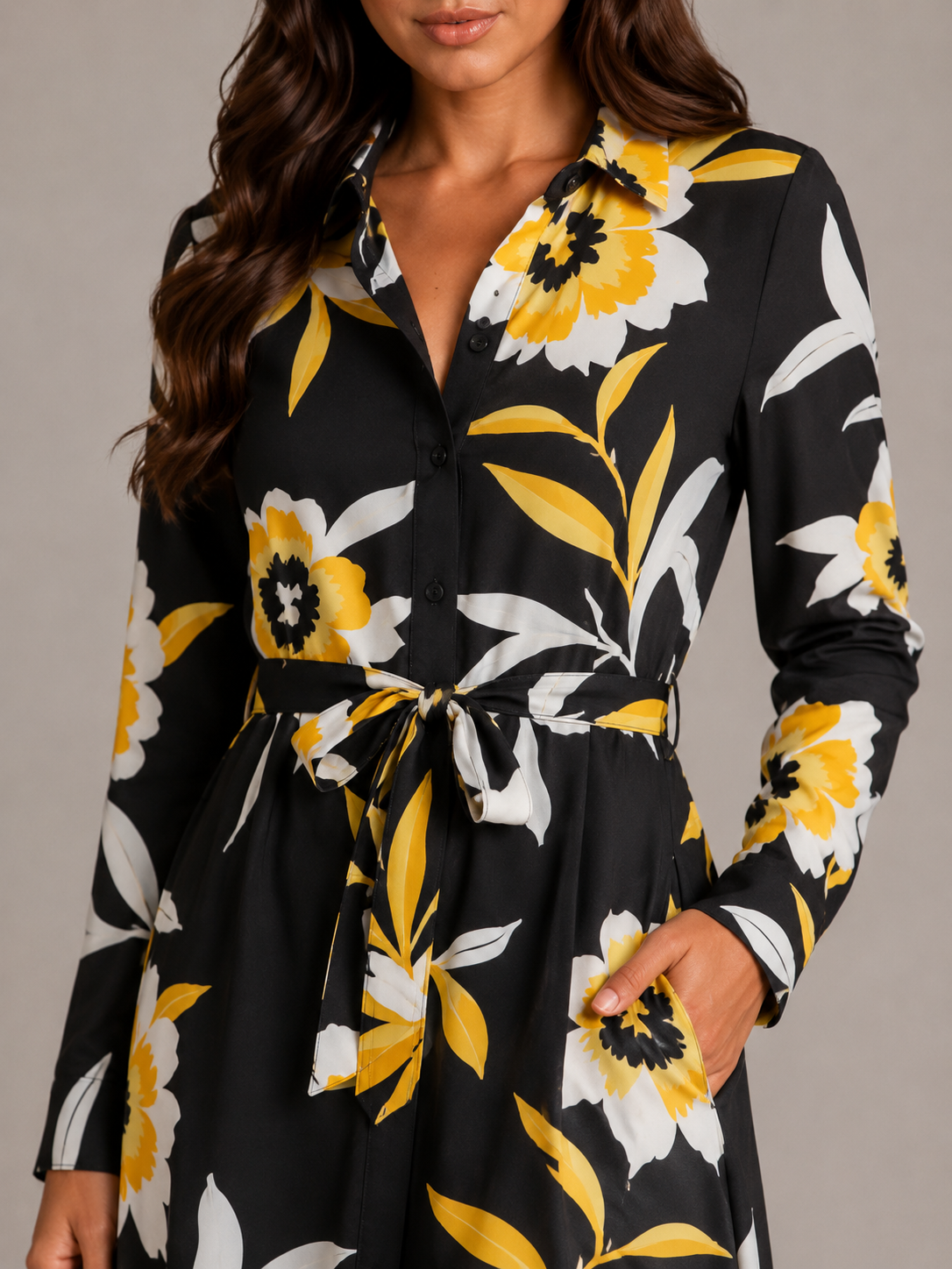 Ramona - Maxi-jurk Met Print En Tailleceintuur