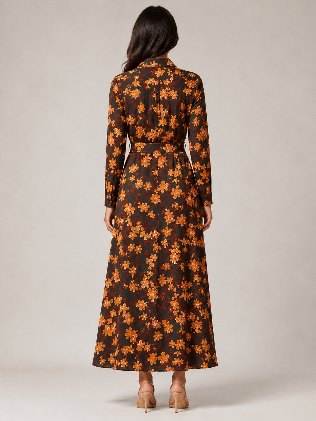 Ramona - Maxi-jurk Met Print En Tailleceintuur