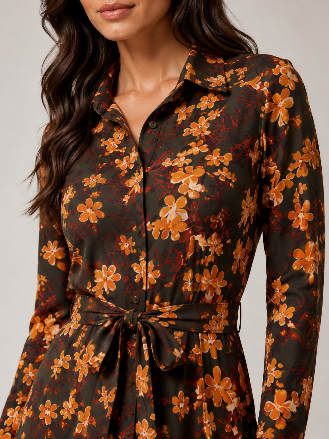Ramona - Maxi-jurk Met Print En Tailleceintuur