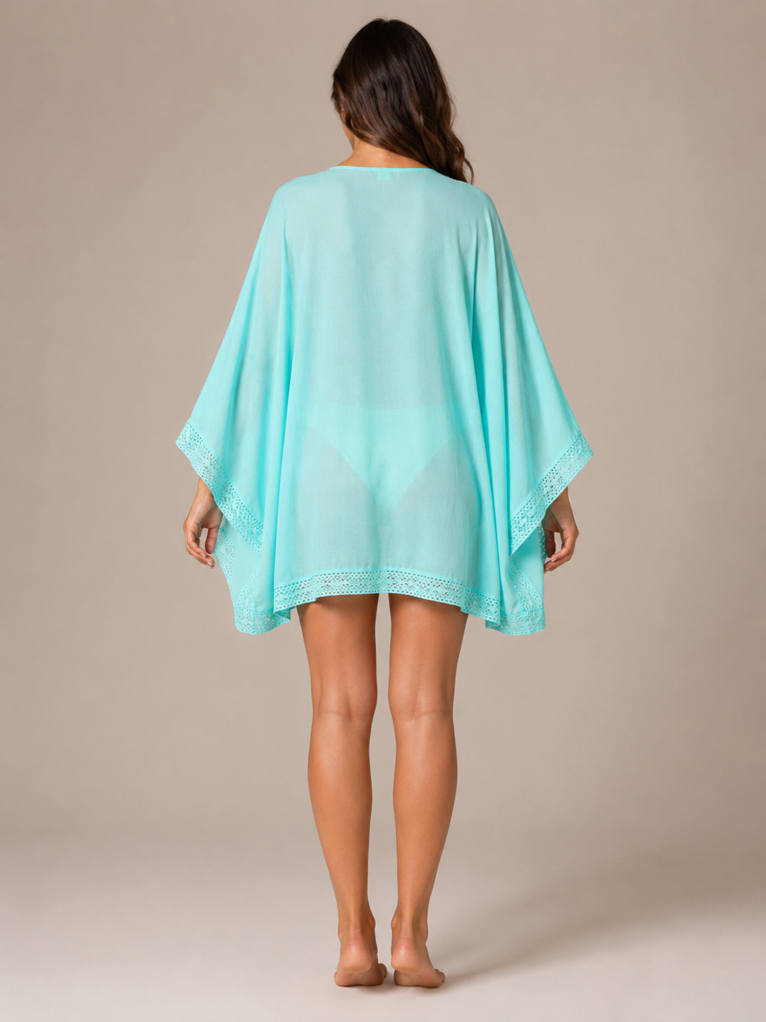 Raquel - Dames Strandtuniek Met V-hals En Kantdetails