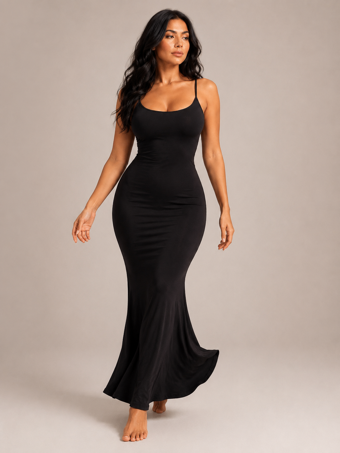 Renée - Dames Maxi-jurk Met Spaghettibandjes En Slim Fit