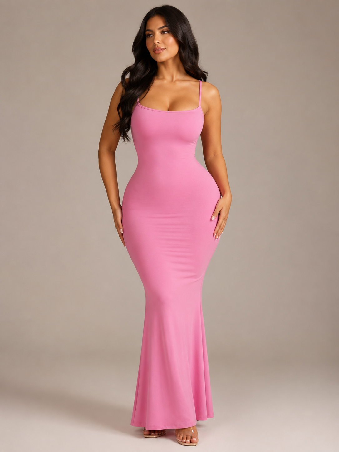 Renée - Dames Maxi-jurk Met Spaghettibandjes En Slim Fit