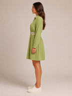 Rianne - Dames Midi-overhemdjurk Met Elastische Taille