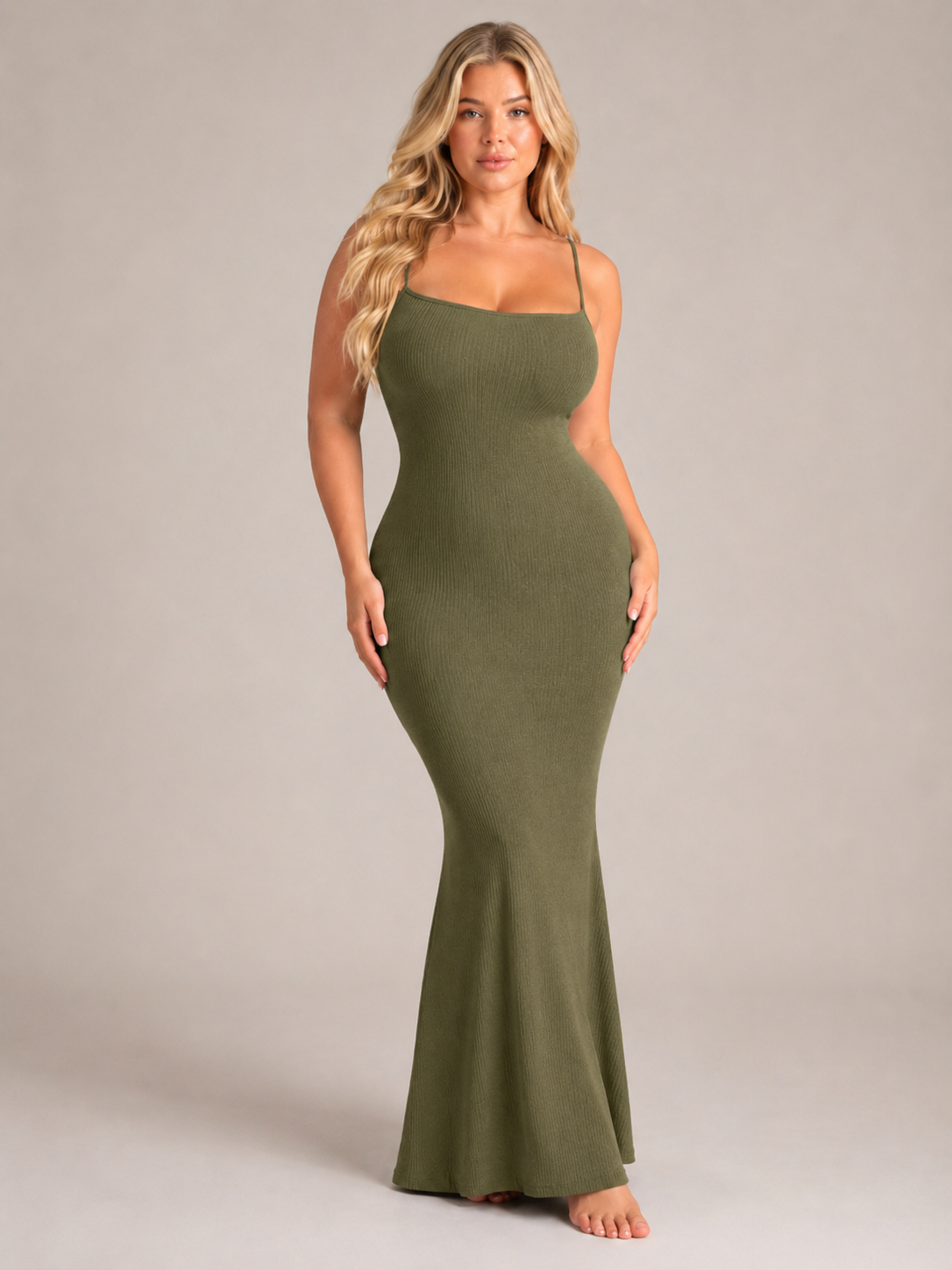 Roxira - Dames Shapewear Maxi-jurk Met Spaghettibandjes