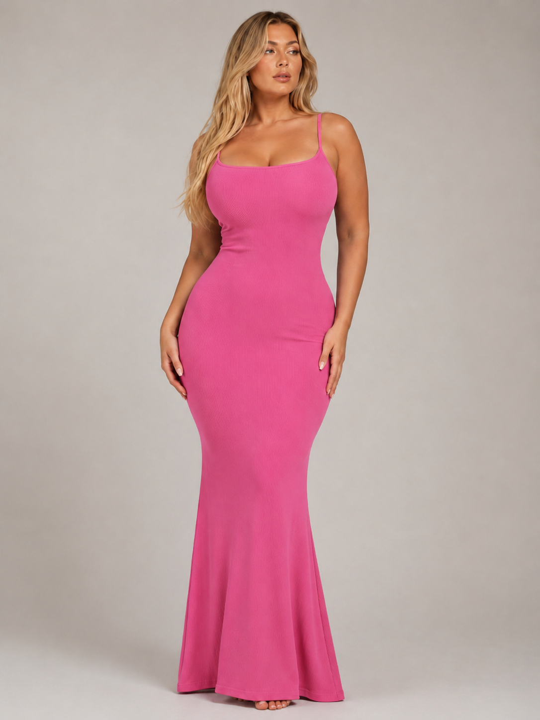 Roxira - Dames Shapewear Maxi-jurk Met Spaghettibandjes