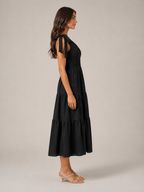 Rohana - One-shoulder Maxi-jurk Met Split En Gelaagde Zoom