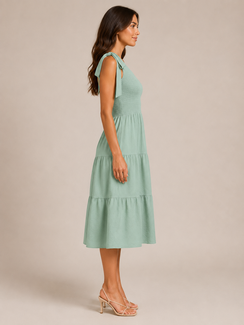Rohana - One-shoulder Maxi-jurk Met Split En Gelaagde Zoom