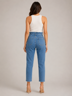 Ravina - Dames High-waist Skinny Jeans Met Donkere Wassing
