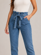 Ravina - Dames High-waist Skinny Jeans Met Donkere Wassing