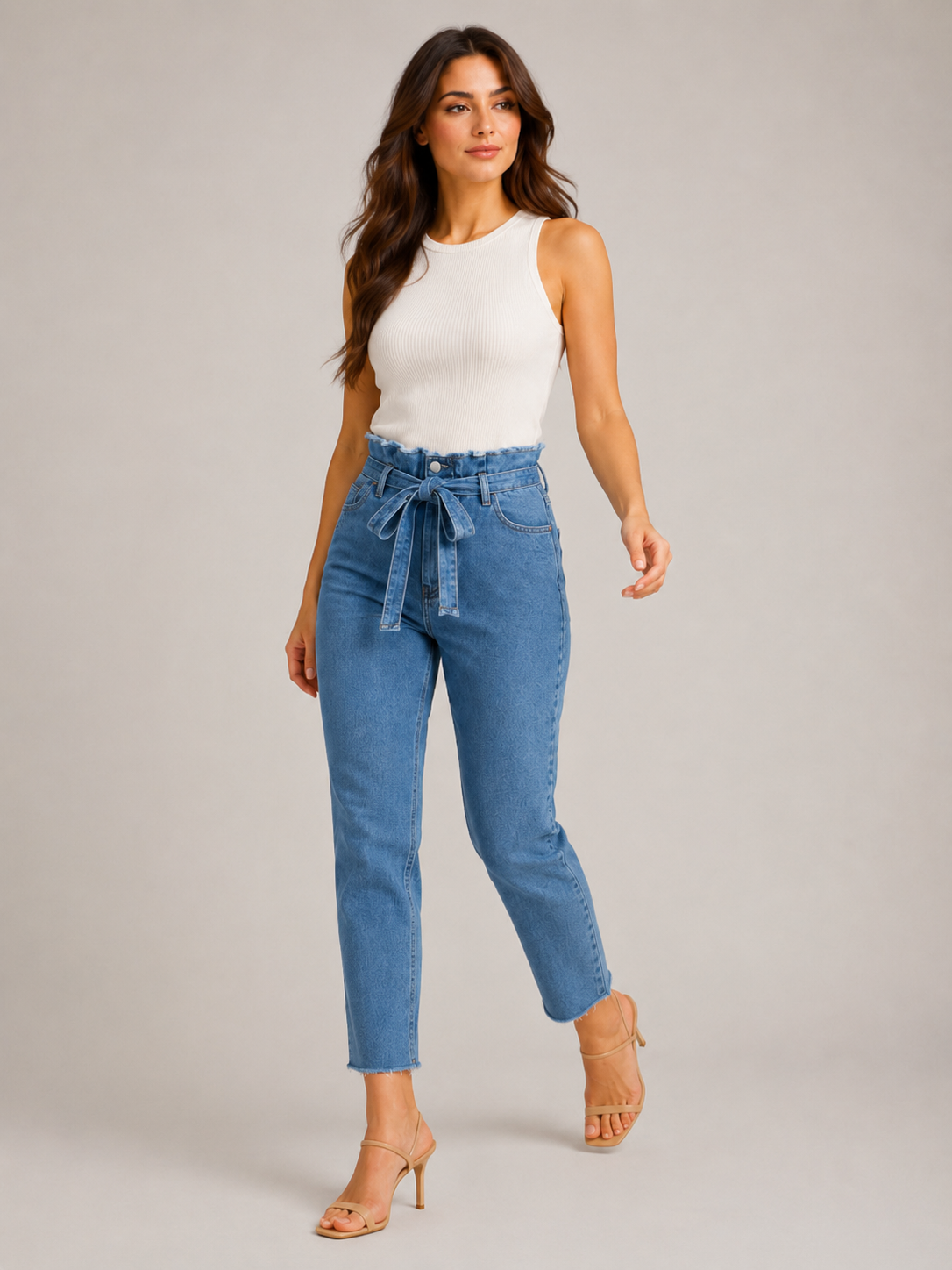 Ravina - Dames High-waist Skinny Jeans Met Donkere Wassing