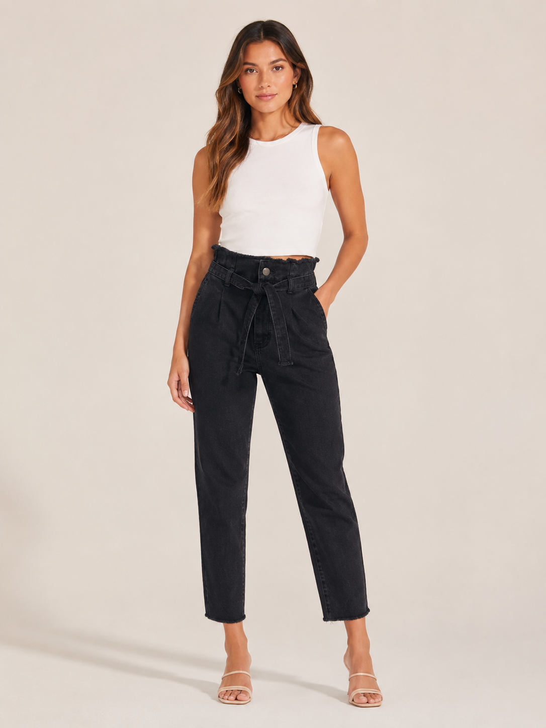 Ravina - Dames High-waist Skinny Jeans Met Donkere Wassing